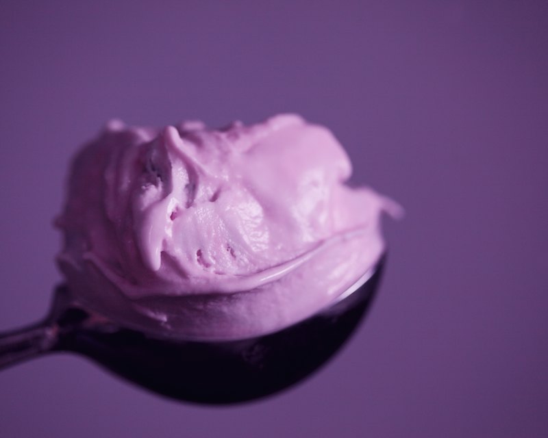 Swirl of velvety purple ube mousse